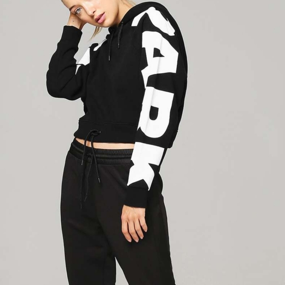 Ivy park cropped hoodie black and white - Picture 2 of 16